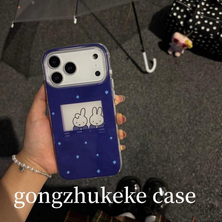 可爱蓝色星星米菲兔适用于iPhone17/16promax手机壳苹果15/14/13