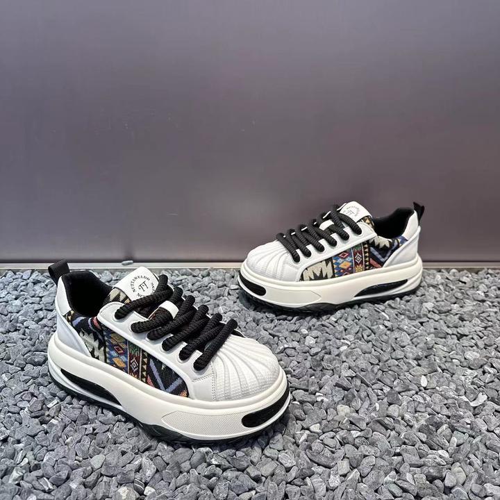 男鞋2025春季新款贝壳头增高厚底老爹鞋男潮流布面透气运动休闲鞋