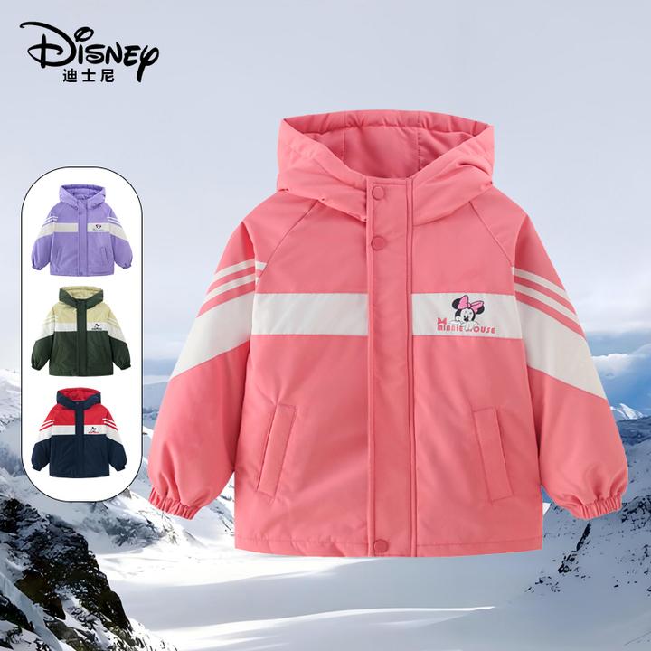 迪士尼儿童夹棉冲锋衣保暖防风加厚外套XPR3SA120-zb