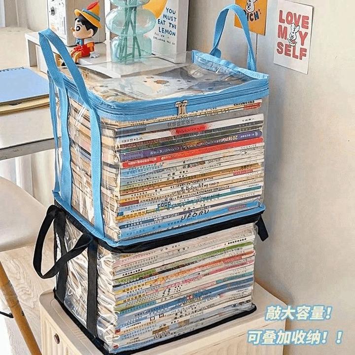 旧书收纳箱神器书本学生书架整理教室高三书籍袋防尘透明家用防潮