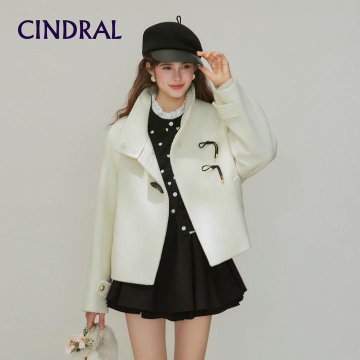 【熙地】纯色怀旧风立领毛呢长袖秋冬夹克气质短外套 C85DM0620W