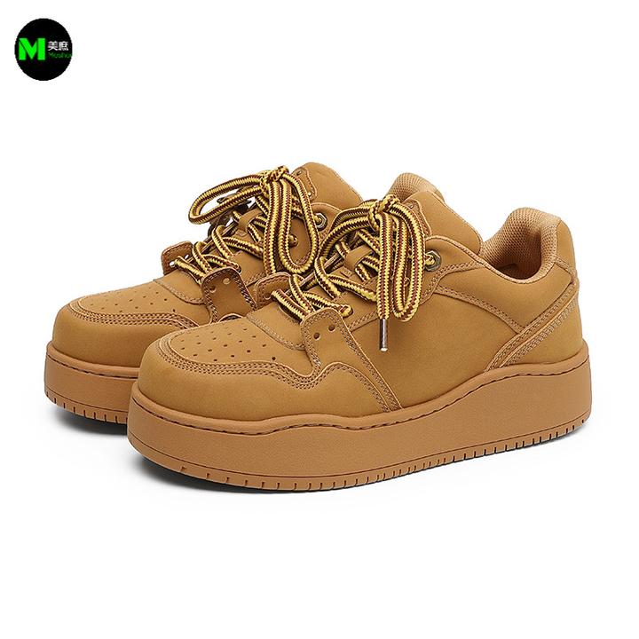男鞋运动百搭厚底时尚复古低帮秋冬增高板鞋 美庶网纱潮流低