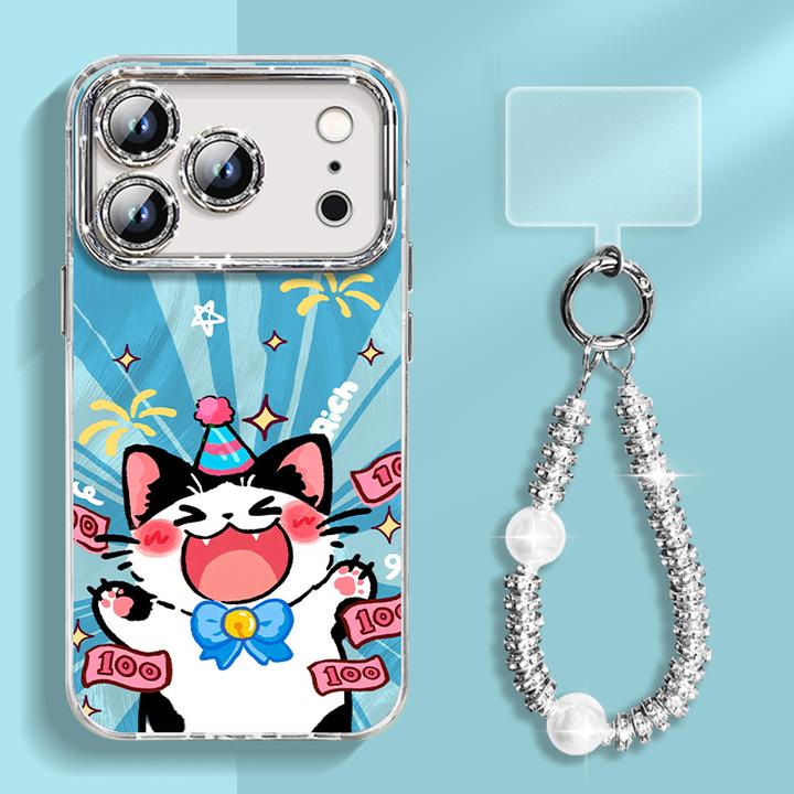 羽纱暴富小猫适用苹果17pro手机壳新款iPhone17镜头膜17pro闪粉16