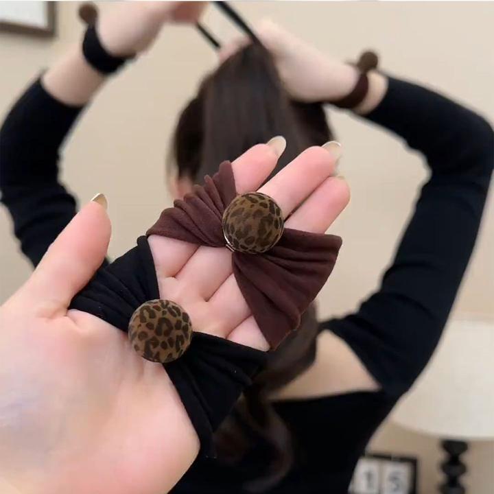 ins风豹纹发圈女高弹力耐用皮筋扎头发绳宽头绳发饰发绳女不伤发