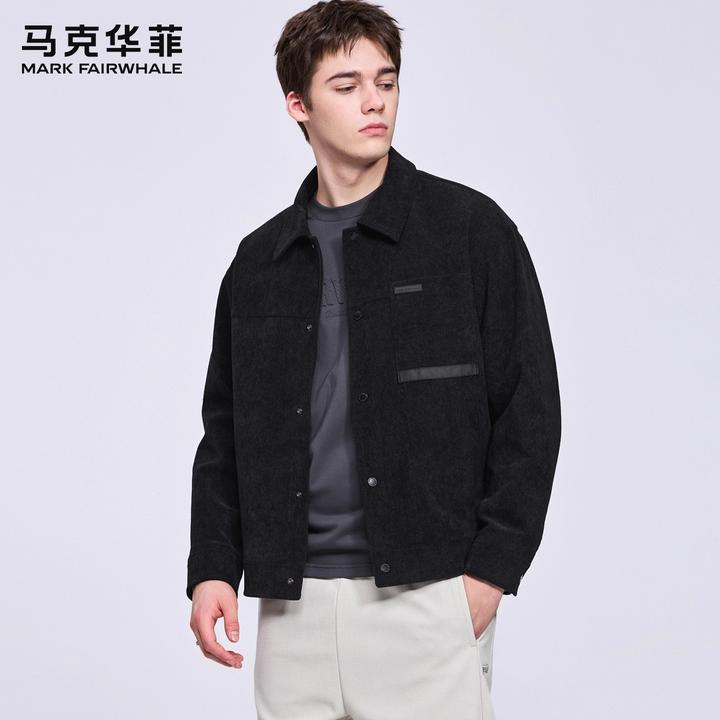 【灯芯绒】马克华菲高级翻领夹克男装2025秋季新款刺绣休闲外套男