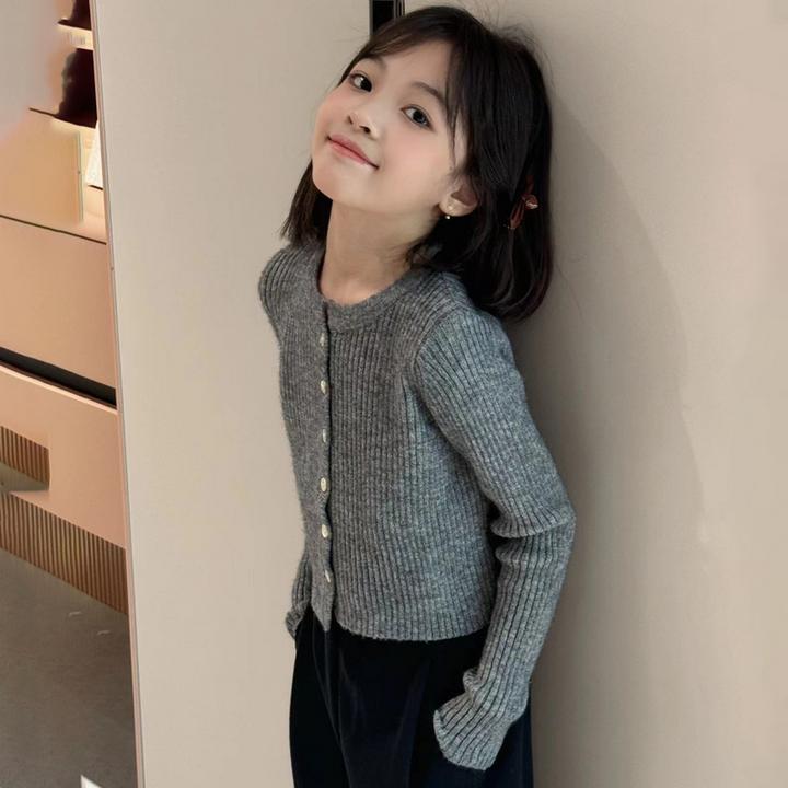 儿童毛衣女款内搭秋冬2025新款女童修身打底衫大童洋气加厚针织衫