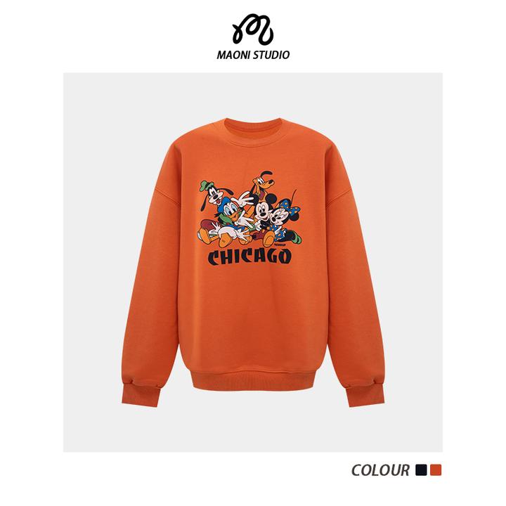 毛妮LADIESFIRST迪士尼卡通动漫印花加绒保暖宽松圆领卫衣女L2929