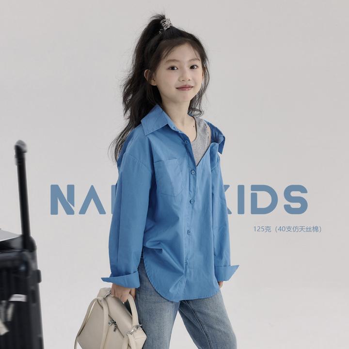 【香肩】女童衬衫2025秋装新款休闲慵懒宽松宝宝衬衣Y6597