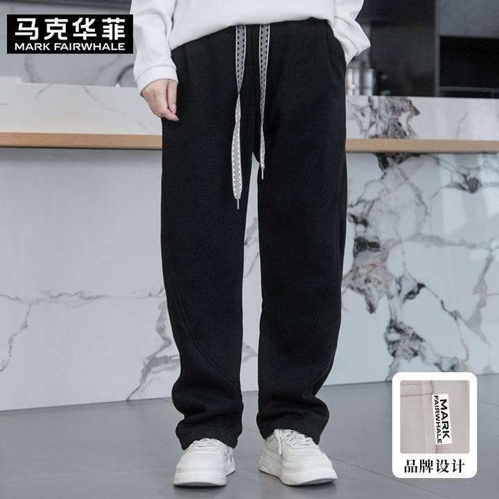 MARK FAIRWHALE/马克华菲2025冬季加绒新款时尚休闲裤宽松男士