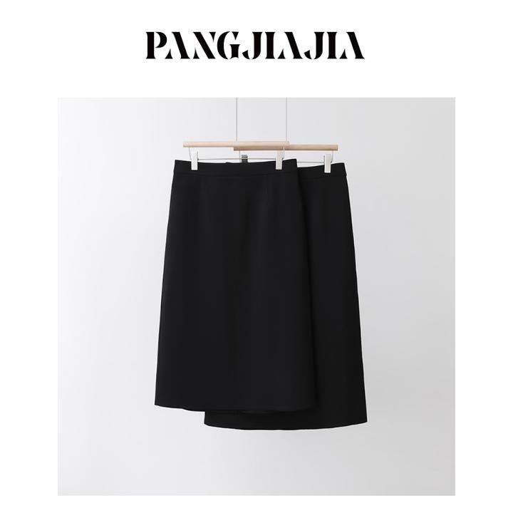 【胖佳佳】现货~显瘦plus直筒裙 黑色半身裙春季时尚百搭H625G01301