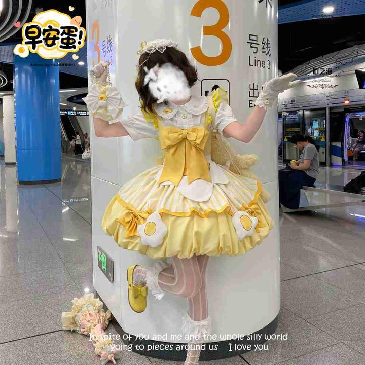 现货 早安蛋心之海原创设计lolita连衣裙可爱新款JSK日常萌洛丽塔