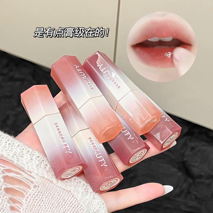 韩系女神~镜面水光唇釉唇蜜不沾杯不掉色伪素颜纯欲滋润嘟嘟唇