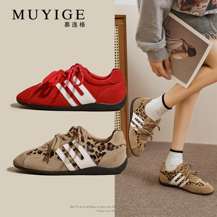 透气德训鞋2025年秋冬新款休闲系带时尚阿甘鞋软底单鞋学生上班族