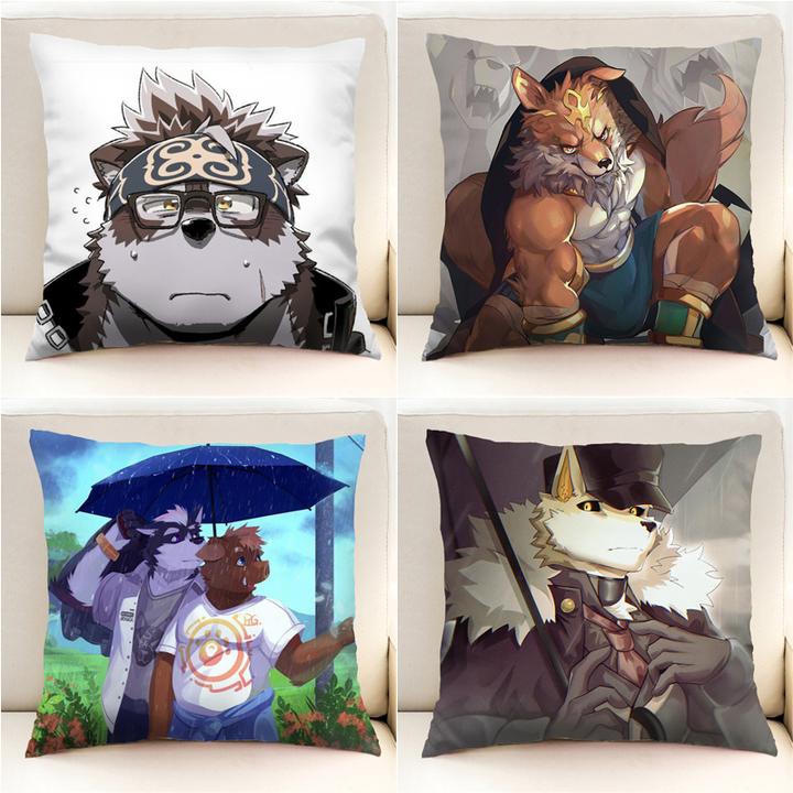 furry戍孝神威抱枕套二次元动漫周边东京放课后办公室桌椅靠背垫