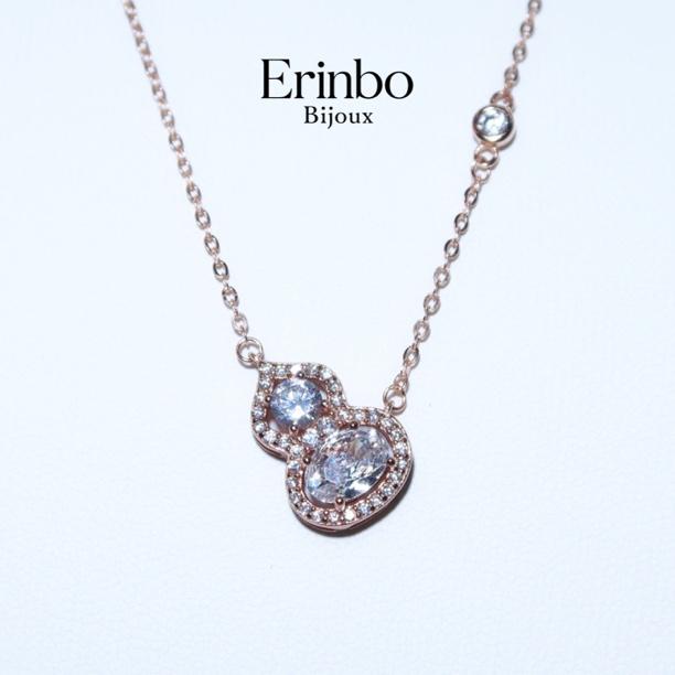 坠链均925银锆石 “满钻玉露葫芦”S925银满钻高级锆石葫芦锁骨项链