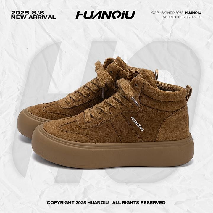 环球高帮板鞋子男款2025秋季新款琥珀流光风男鞋厚底增高休闲潮鞋