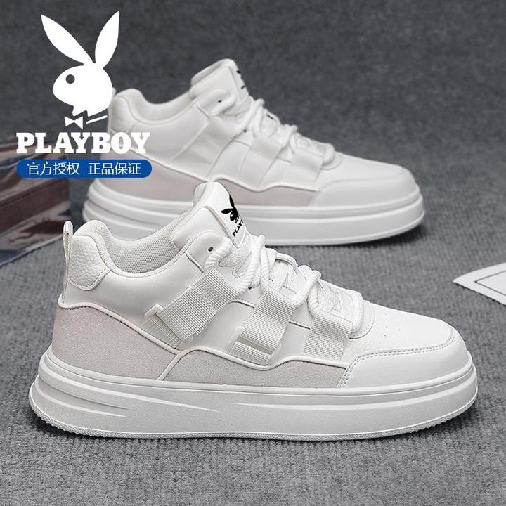 花花公子鞋子男鞋2025新款冬季黑色耐磨高帮防滑户外运动休闲板鞋