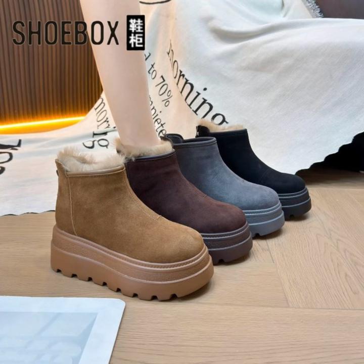 卓诗尼【断码清仓】小个子雪地靴2025冬季新款加绒保暖防滑短靴棉鞋