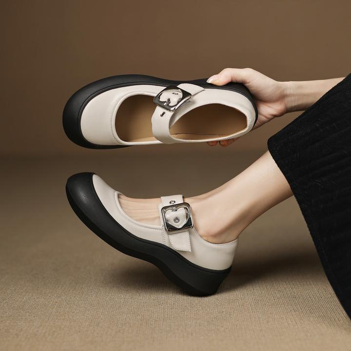 5.5cm 韩版气质百搭舒适厚底玛丽珍鞋春季简约学院风时尚浅口单鞋