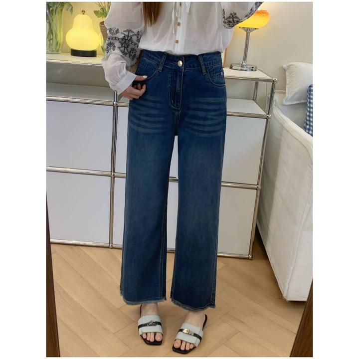 清爽一夏～超薄凉感天丝牛仔裤女2025年夏新款小个子弹力直筒裤