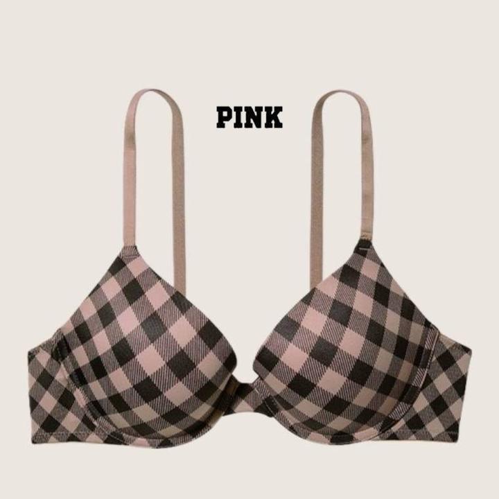 【维密PINK聚拢内衣】logo印花舒适聚拢3/4罩杯文胸小胸内衣不空杯