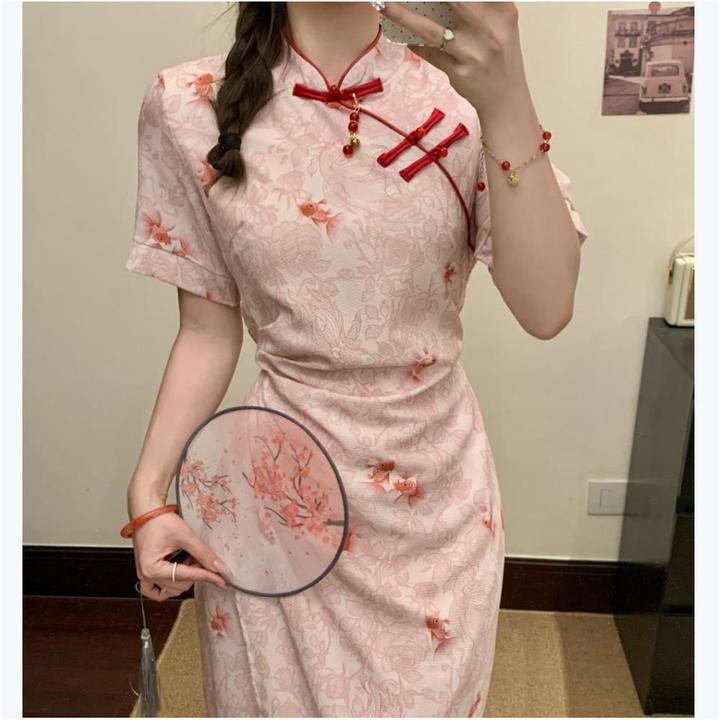 大码胖mm2025夏季新款中式国风复古碎花连衣裙女独特小众显瘦上衣