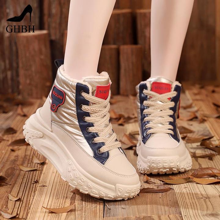 2025秋冬季新款百搭加绒棉鞋女鞋保暖马丁靴女靴子短靴厚底雪地靴