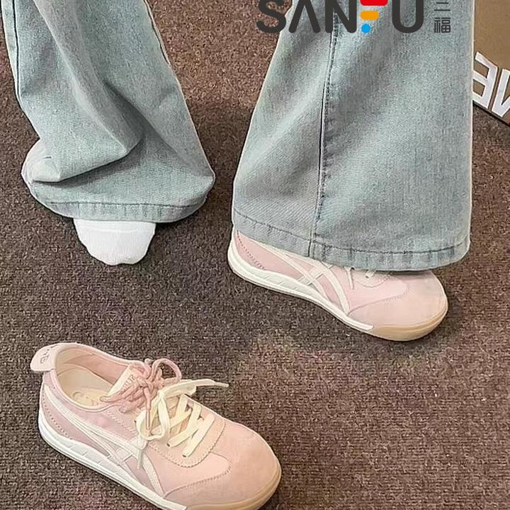 三福丑萌德训鞋女2025春夏新款小众阿甘鞋休闲百搭运动学生板鞋子