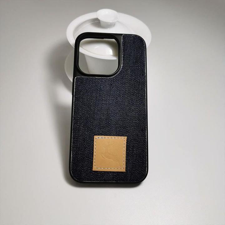小众日本冈山牛仔布iphone15pro手机壳苹果15promax高端耐磨布壳