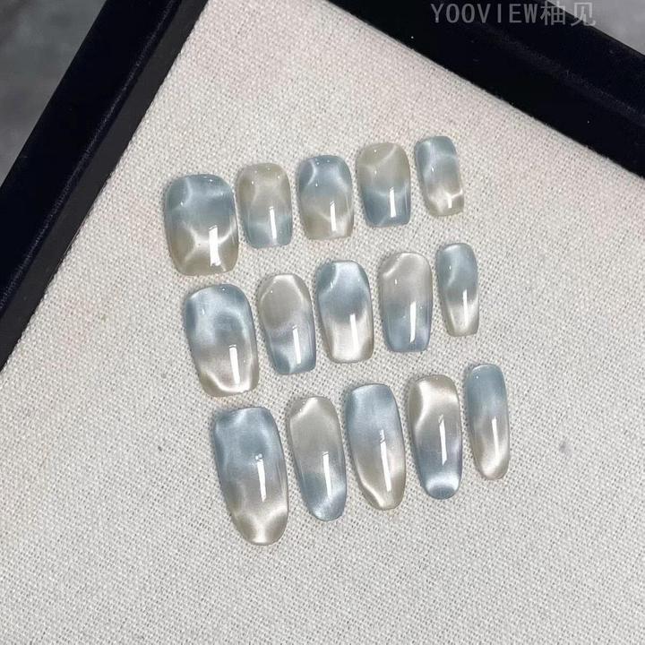 【YOOVIEW柚见】日水波纹纯手工高质量穿戴甲片推荐20美甲穿戴甲片