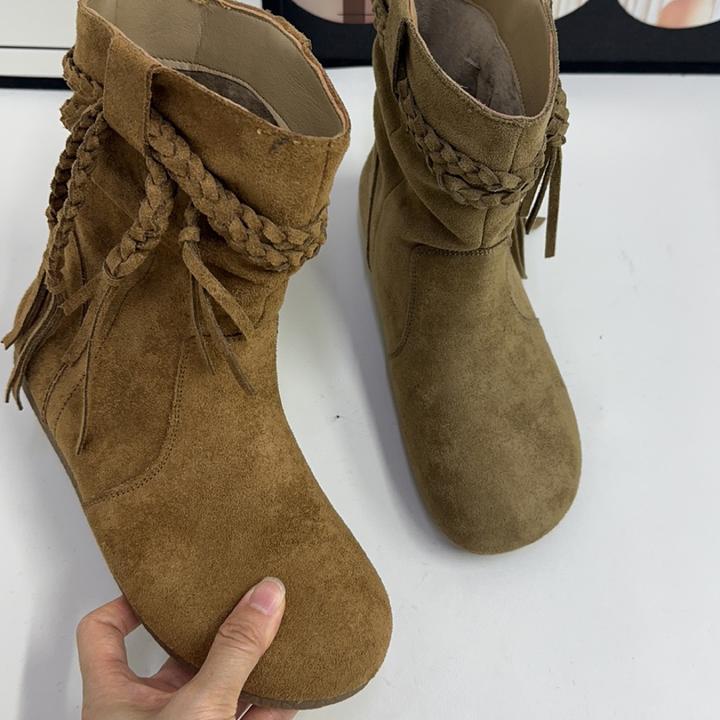 休闲风薄绒常规款短筒靴