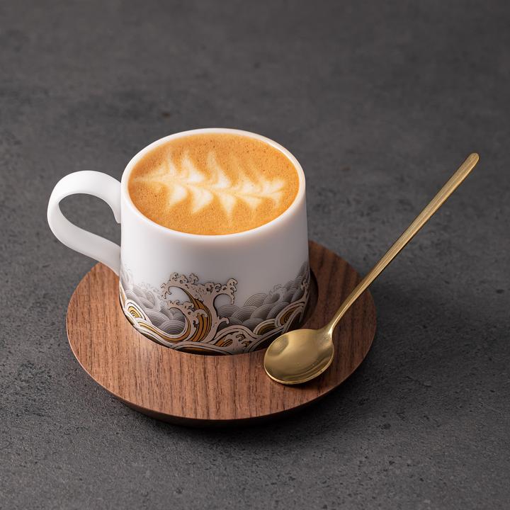 2025年新款轻奢陶瓷咖啡杯碟套装高级感马克杯精致茶杯高颜值水杯