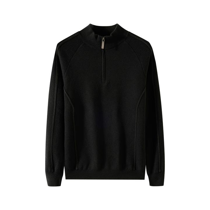 2025冬季拉链针织衫毛衣男士立领半高领打底衫轻奢简约时尚常规款