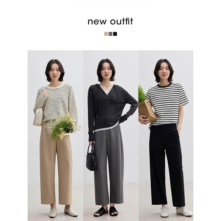 素典【悠然信步】休闲宽松香蕉九分裤百搭通勤显瘦直筒西装裤3088