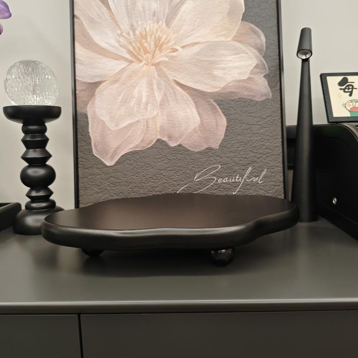 云朵托盘」桌面置物架不规则托盘黑白摆盘拍摄道具香薰首饰收纳盘