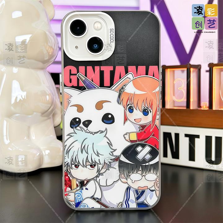 凌彩创艺手机壳适用于苹果华为小米vivo二次元动漫银魂大孔彩银壳