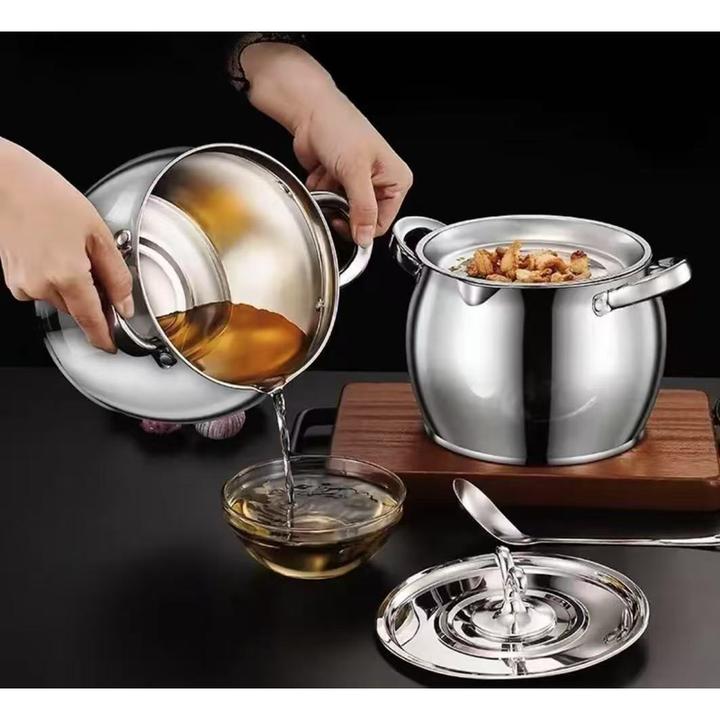 【新升级】带滤网猪油罐双耳猪油锅不锈钢带盖家用耐高温大容量肥