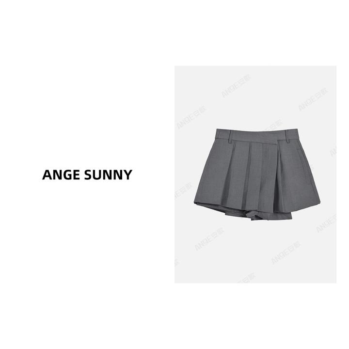 ANGE SUNNY【王心凌同款 百褶裙裤】不规则打褶A字半身裙时尚百搭