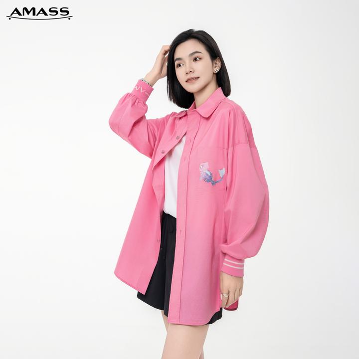 AMASS/阿玛施春夏新款时尚休闲多巴胺炫彩龙精致百搭衬衫 5301081