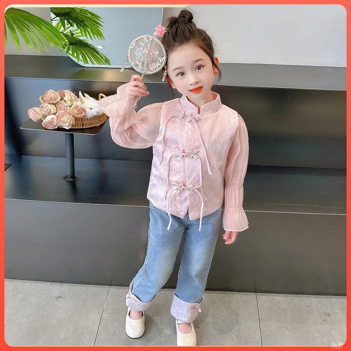 时尚2岁3岁女童套装国风女童春秋两件套女童唐装2025春秋新款套装