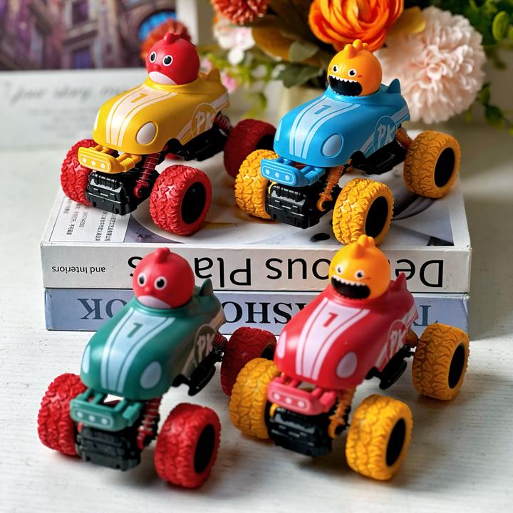 撞击弹射不倒翁回力车益智PK亲子互动玩具可爱减震越野鸡头车