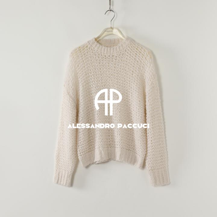 AP洛哥53163ST【温暖独白】山羊绒圆领镂空多色时尚百搭针织套头衫