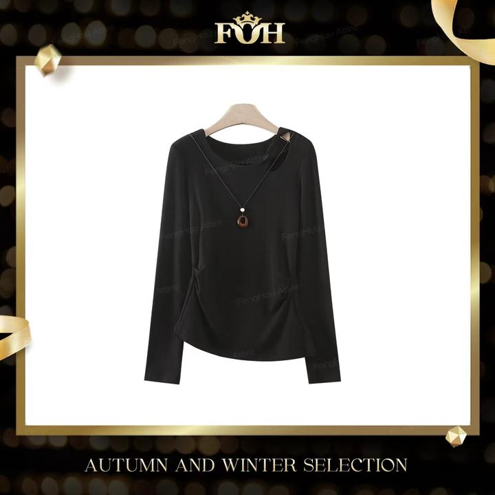 美人访【封后轻奢设计】柔雾小心机基础款百搭上衣3759打底