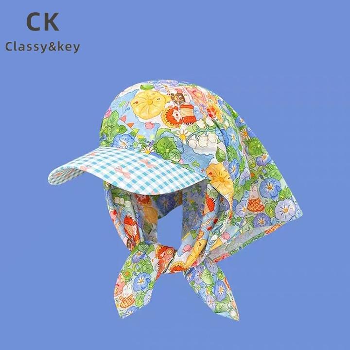 Classy key新加坡设计师联名款春夏季遮阳防晒三角巾包头鸭舌帽女