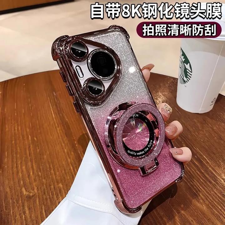 防摔适用华为pura80pro手机壳70Pro+镜头全包p60全包气囊电镀奢华