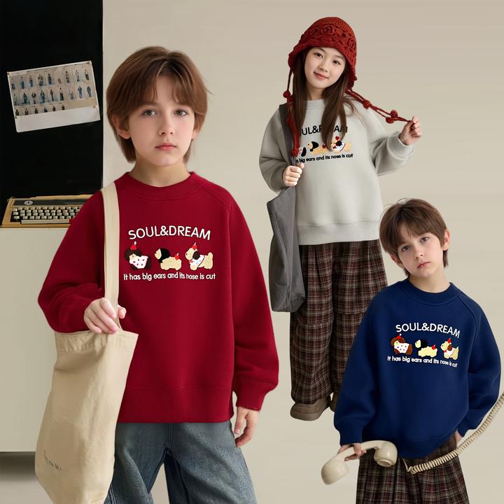 【MIEVE DUCK】【韩系小狗卫衣】冬季儿童刺绣卫衣男女童卫衣13219