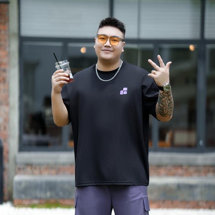 【冰丝T恤】蝈蝈原创大码男装运动夏季新款宽松冰丝凉爽T休闲半袖