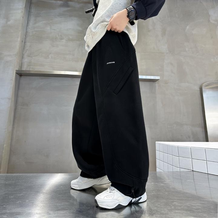 百搭潮酷痞帅童装儿童秋装2025新款裤子中大童男童春秋款宽松卫裤