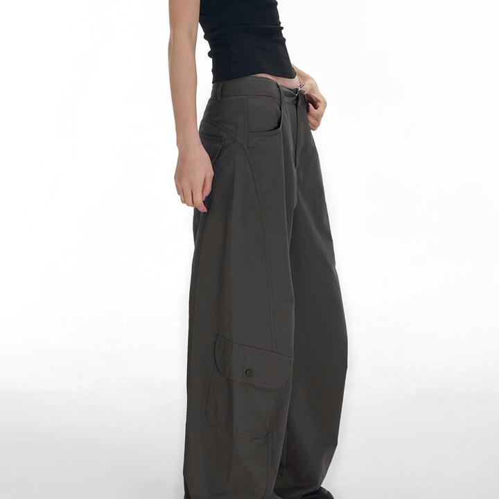 现货+纯棉）工装裤女春秋夏美式辣妹休闲裤宽松百搭阔腿裤拖地裤子