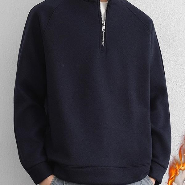 【 WOH ! 官方正品 】半拉炼一体绒卫衣男秋冬季覆古德绒加厚保暖手